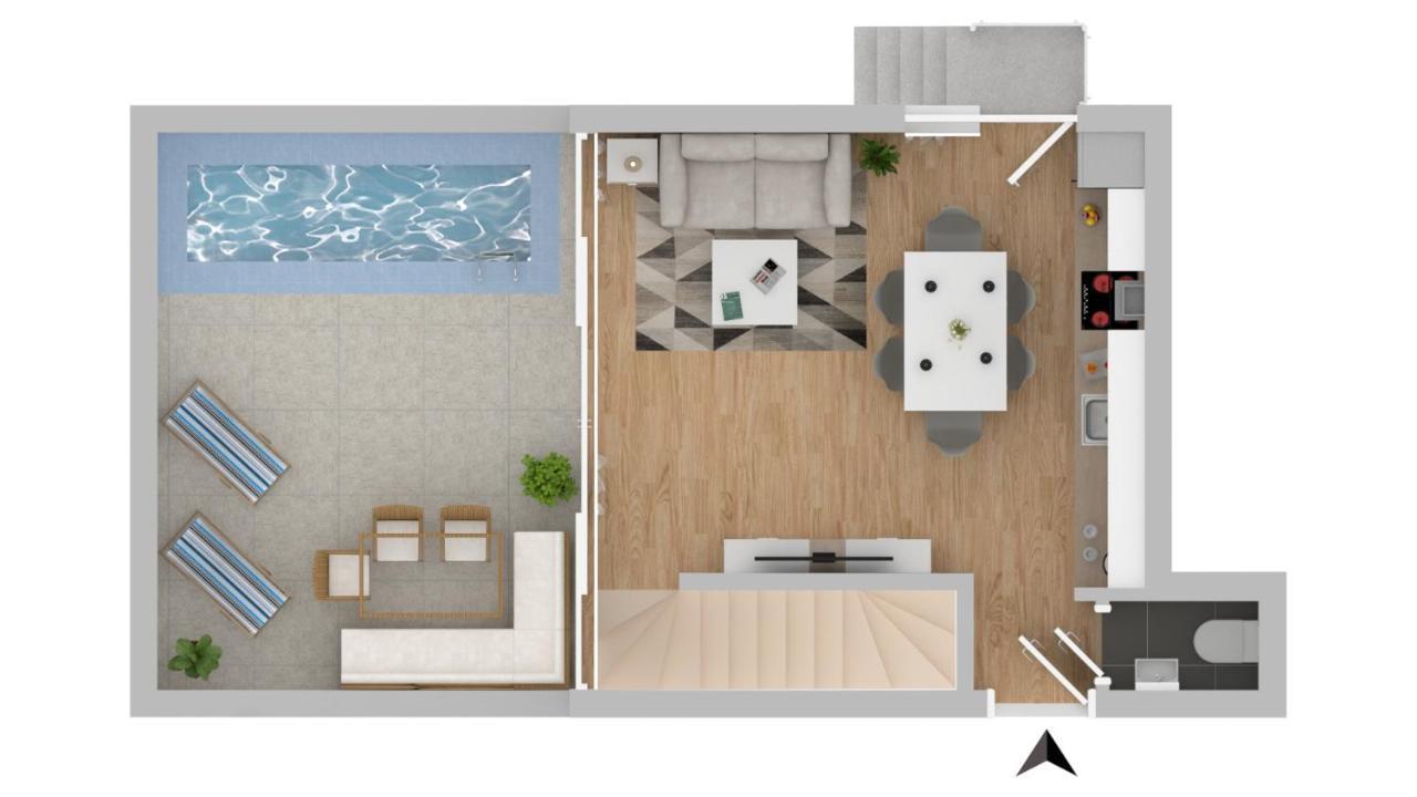 Villa Solis Lacus Modern Apartment - Private Heated Pool - Smart Tv Sky X - Free Parking Njivice Ngoại thất bức ảnh